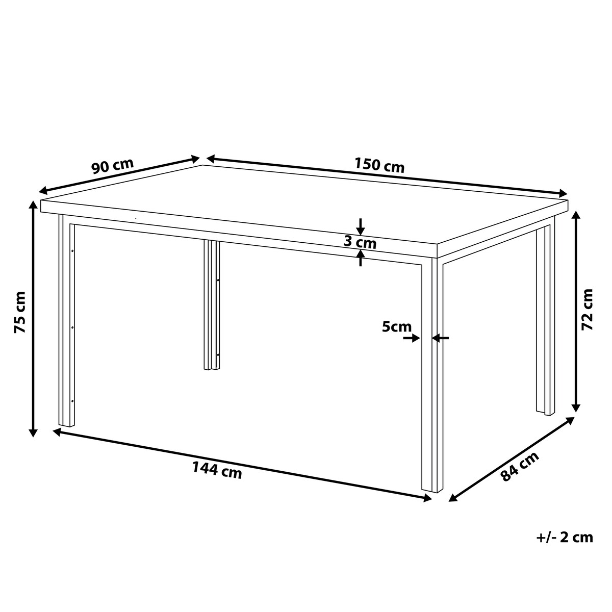 Stół do jadalni LAREDO Ciemnobrązowy 150 cm 90 cm