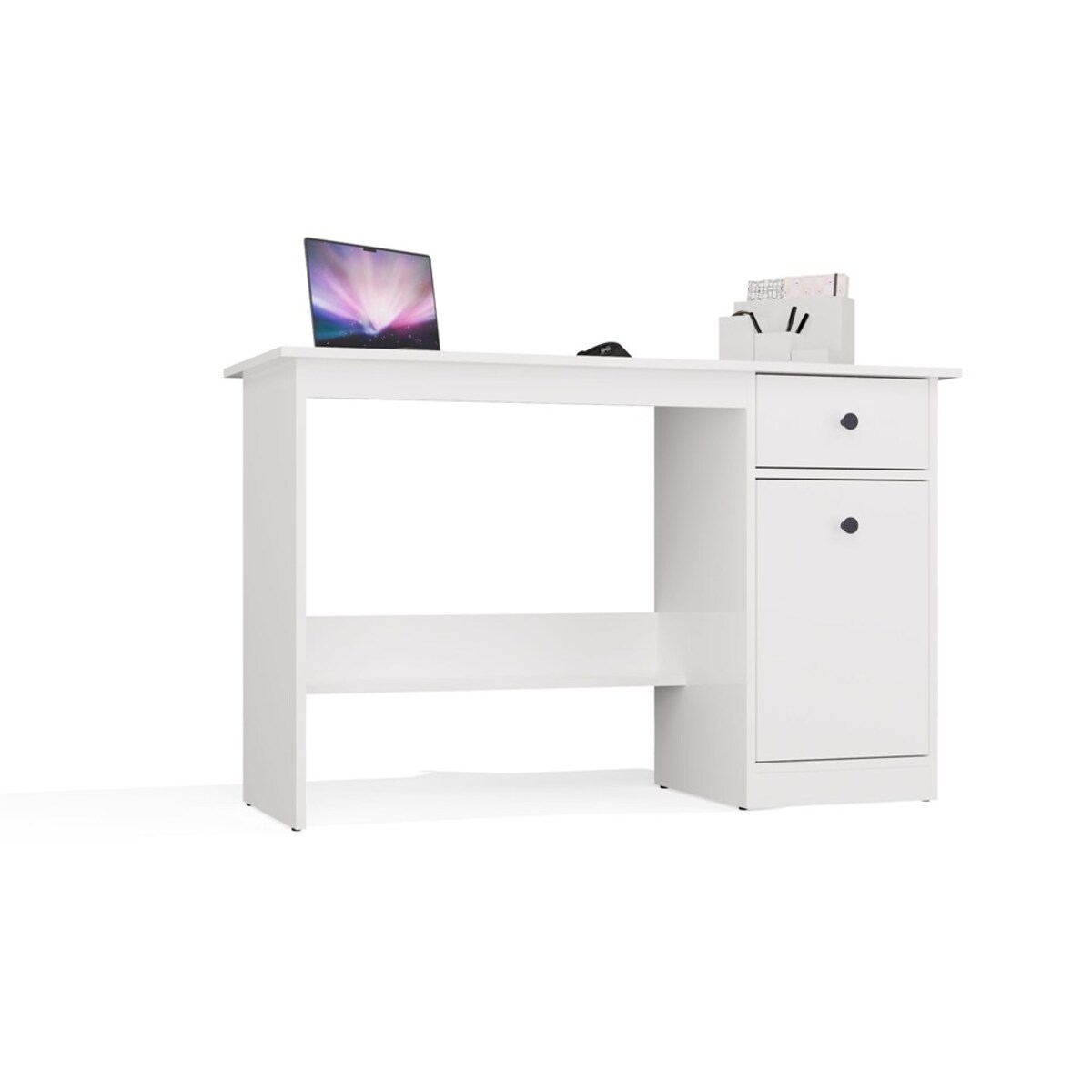 Biurko CHESTER białe mat 120x45x75 cm szuflada+szafka 1 szt.