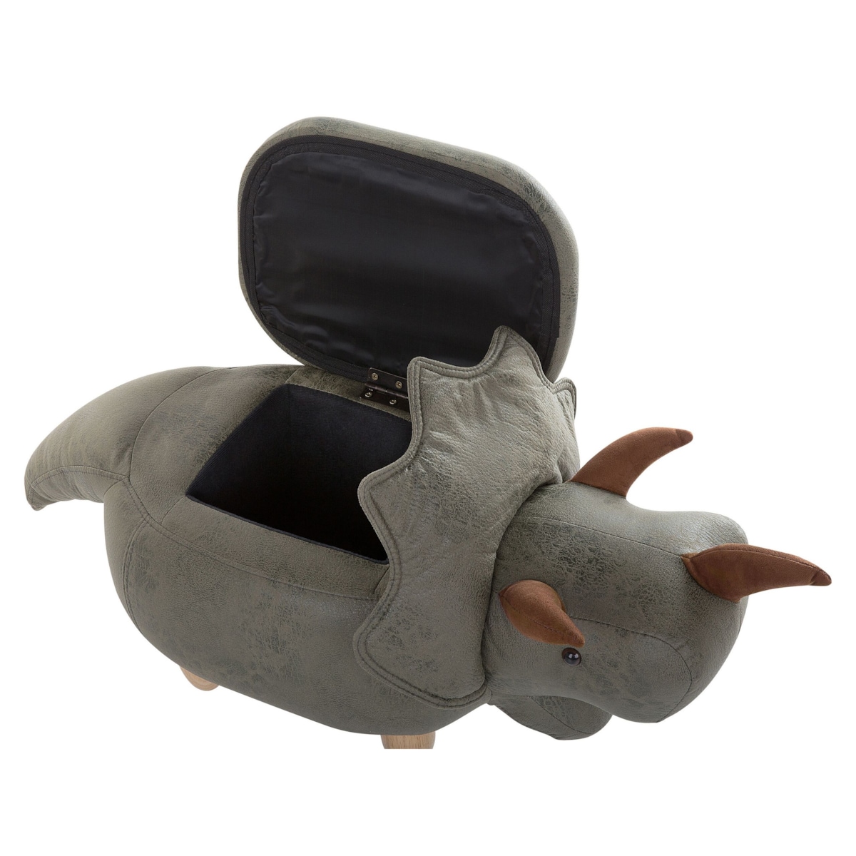 Pufa zwierzak ze schowkiem zielona TRICERATOPS