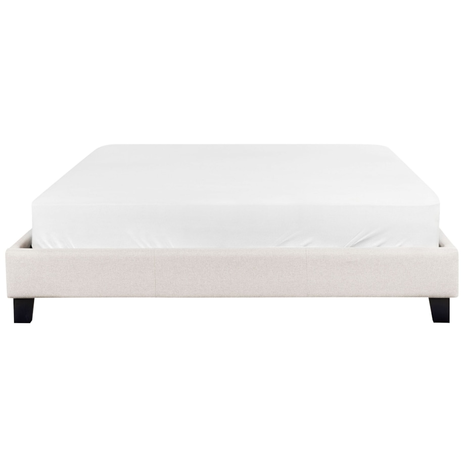 Łóżko tapicerowane ze stelażem jasnobeżowe 160 x 200 cm ROANNE