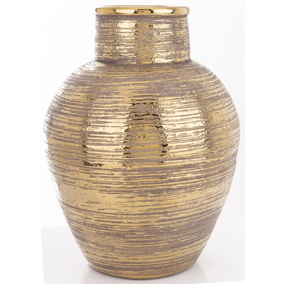Wazon ceramiczny złoty, postarzany 32x24x24 cm JULITTA