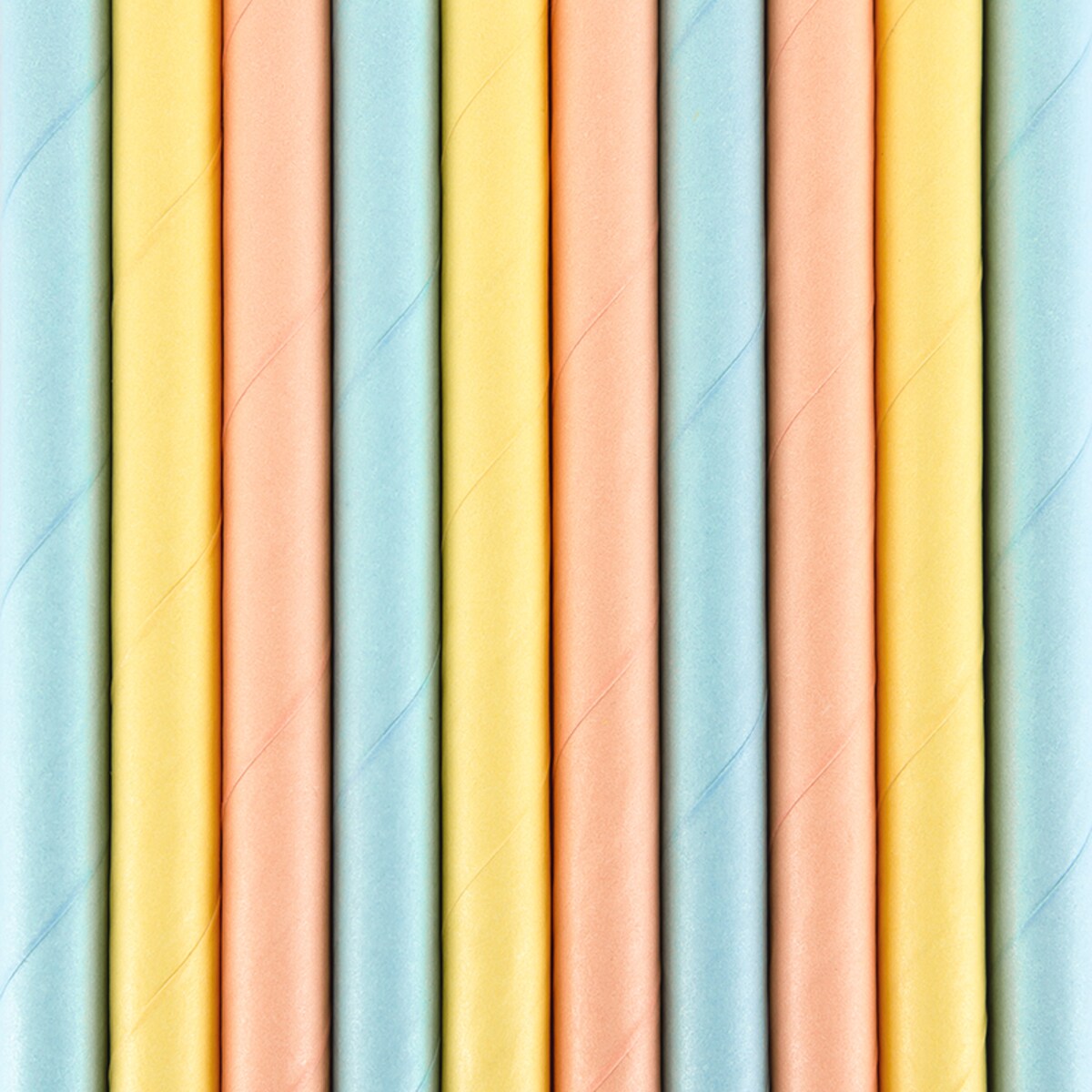 Słomki papierowe Summer time, 19,5cm (1 op. / 10 szt.)