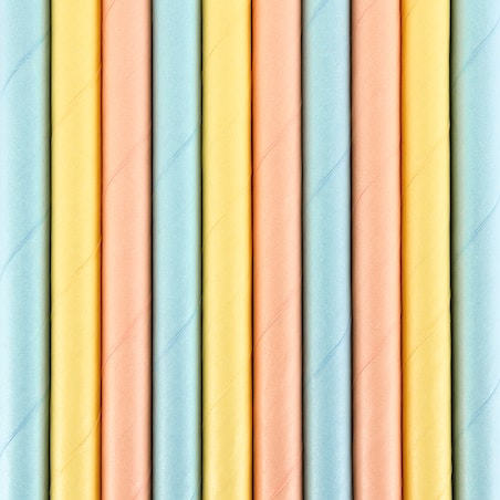 Słomki papierowe Summer time, 19,5cm (1 op. / 10 szt.)