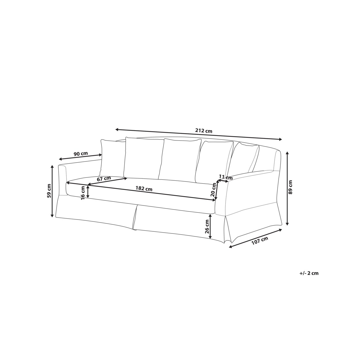 Sofa 3-osobowa beżowa GILJA