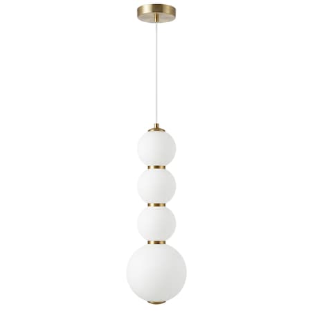 Lampa Sufitowa Wisząca Lhj114-4Cp Led Złoty Szczotkowany, Metal, Tworzywo Sztuczne