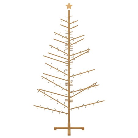 vidaXL Drewniana choinka z podstawą Brązowy 210 cm Lite drewno sosnowe