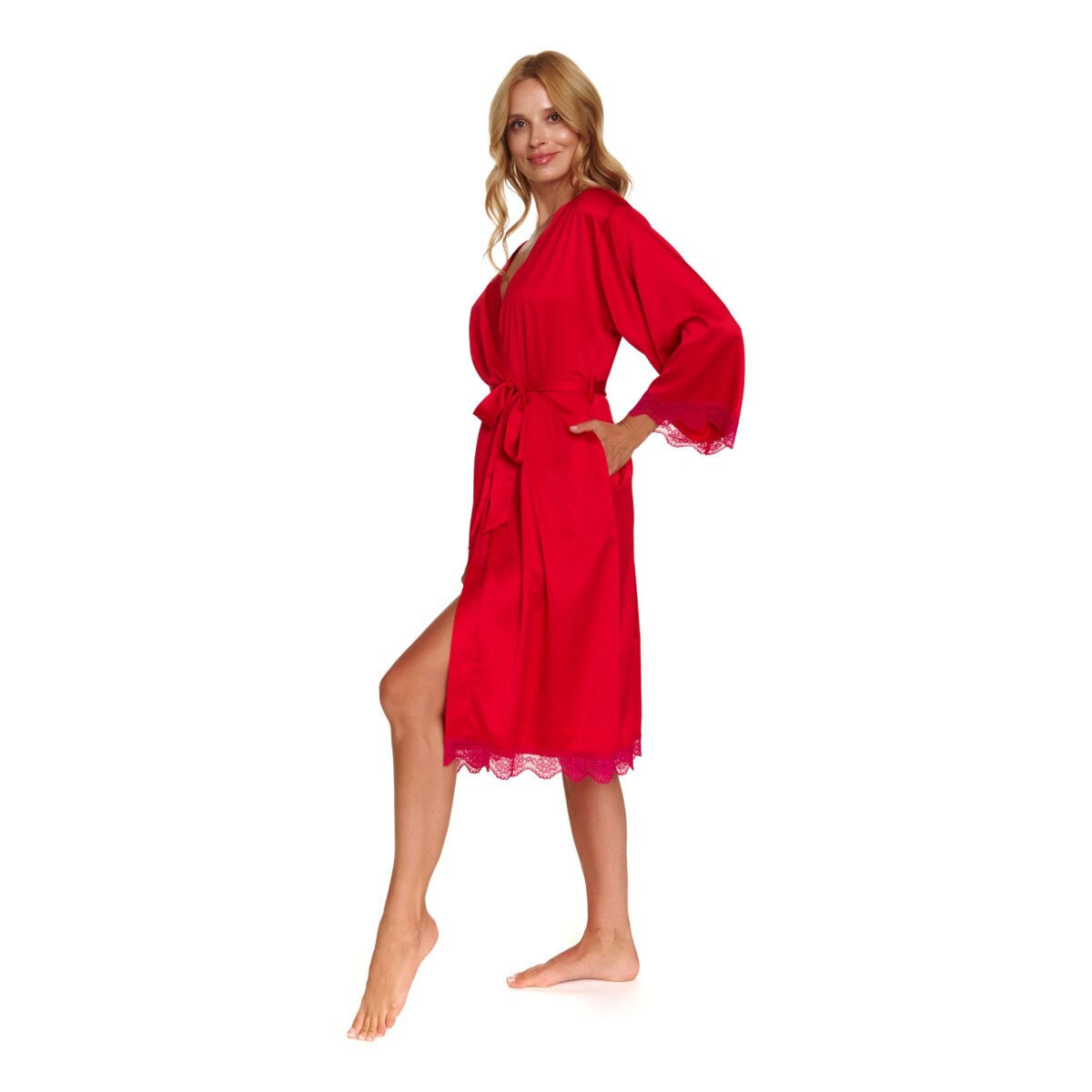 Szlafrok kolor czerwony SWW.7173.SCARLETT - L/XL