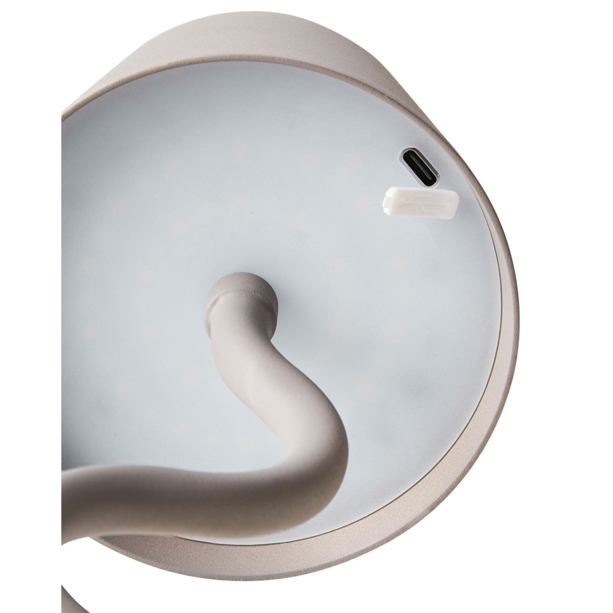 Bezprzewodowa lampa stołowa metalowa beżowa VOUGA