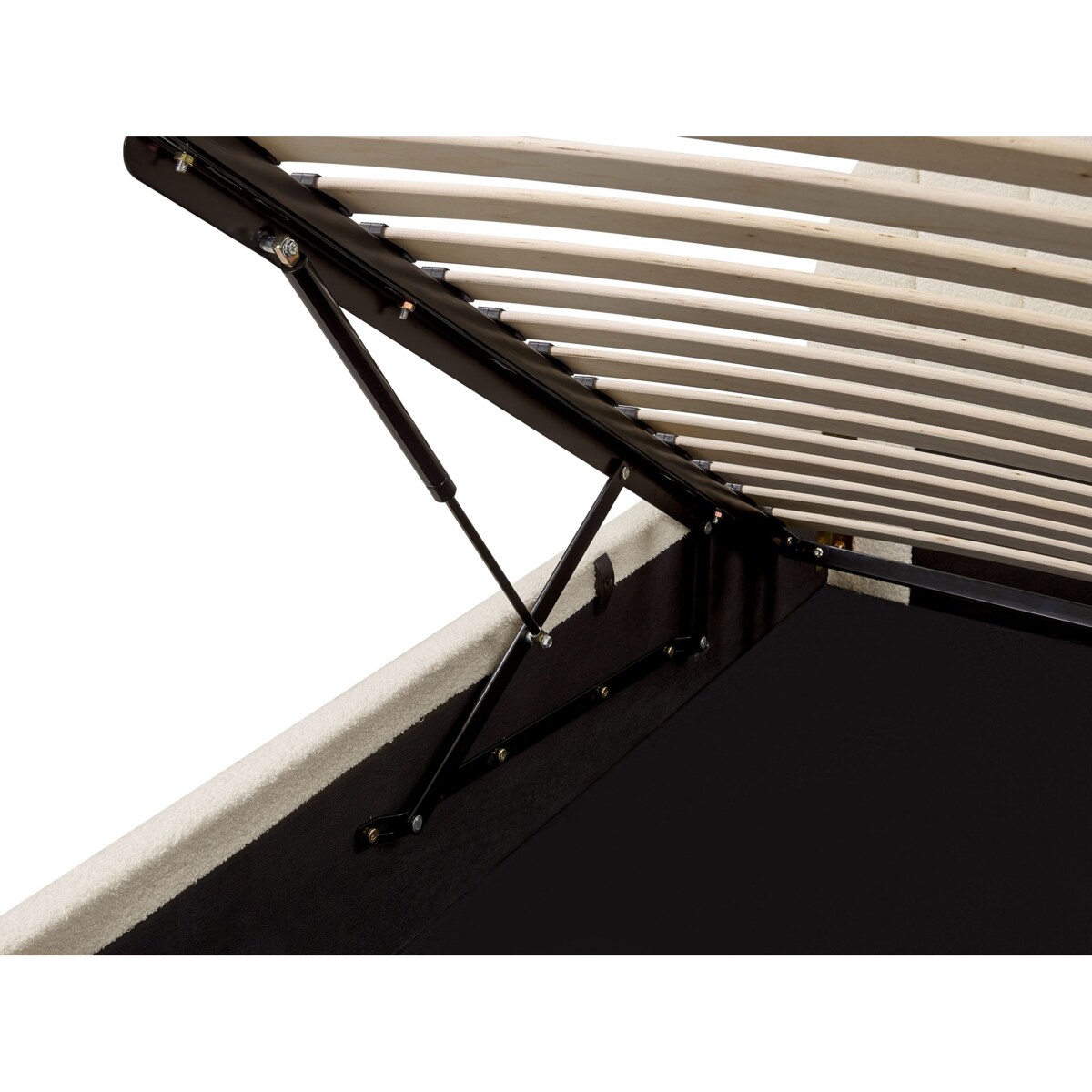 Łóżko z pojemnikiem boucle 160 x 200 cm złamana biel CHADENET