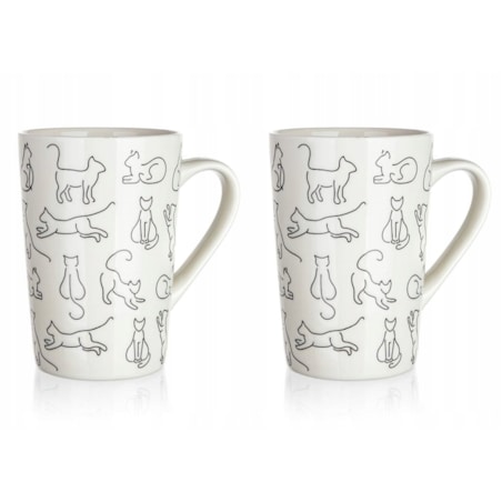 KUBEK WYSOKI w koty CERAMIKA 2x 450 ml na kawę
