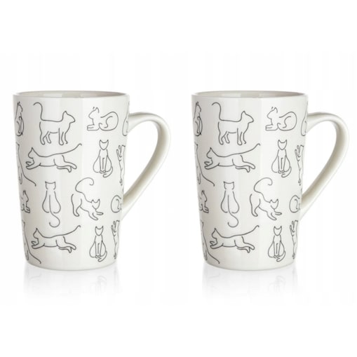 KUBEK WYSOKI w koty CERAMIKA 2x 450 ml na kawę