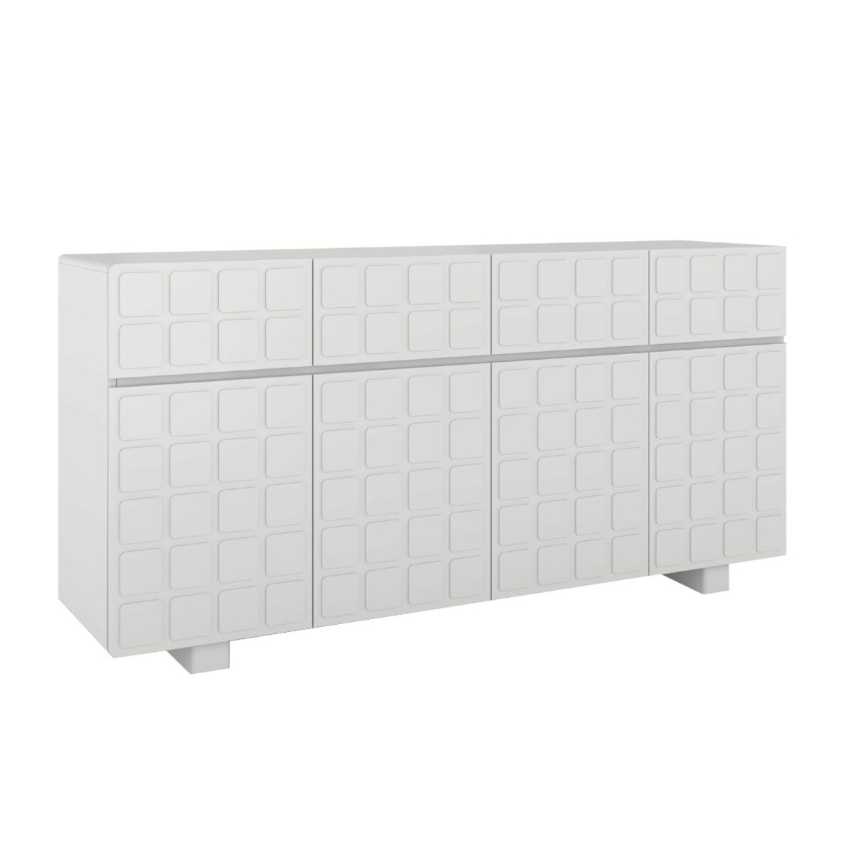 Nowoczesna komoda z frontami 3D Skandica CUBO LONG / kolor szary mleczny / szer. 169 cm