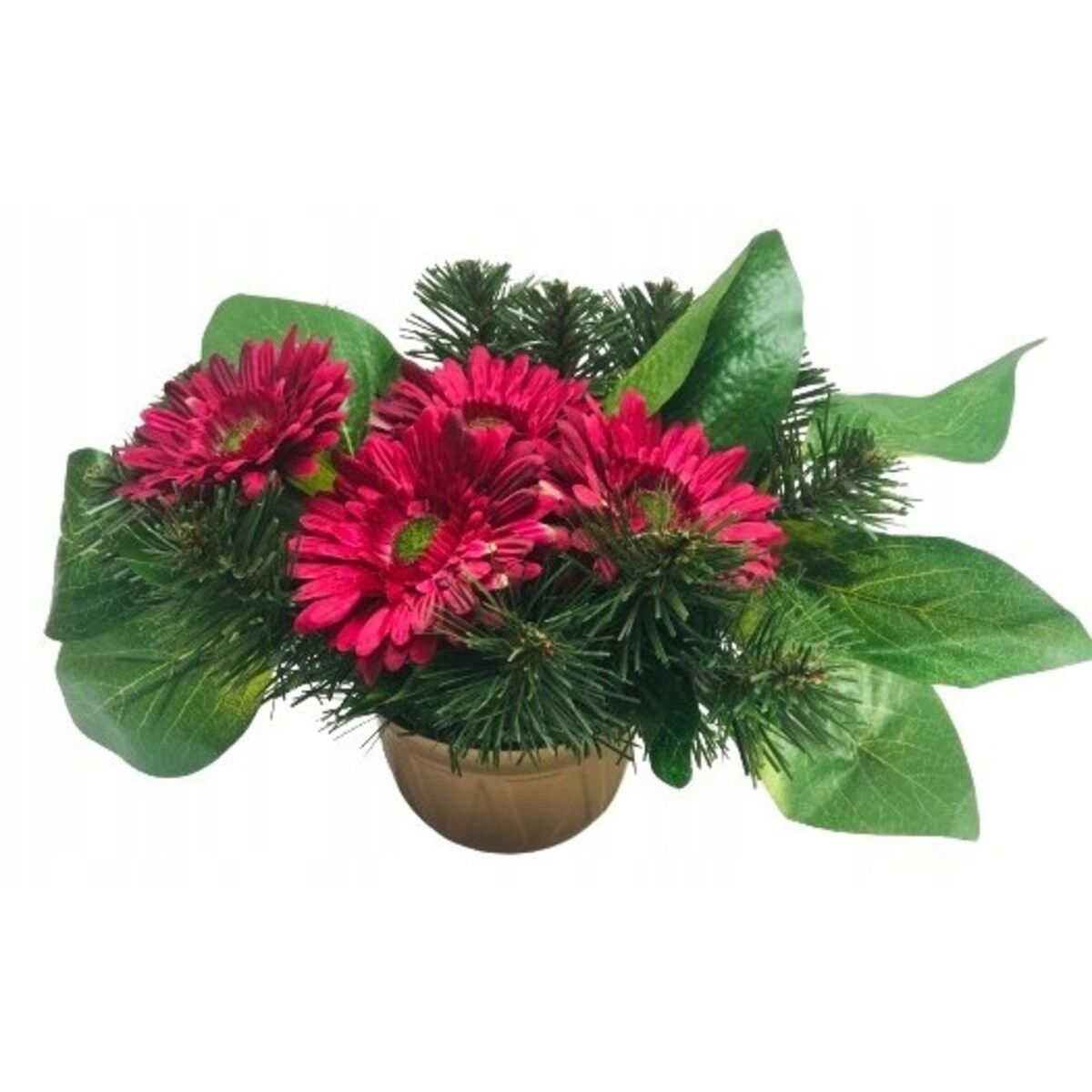 GOTOWY STROIK bukiet podkład w doniczce na cmentarz grób mamy z kwiatami