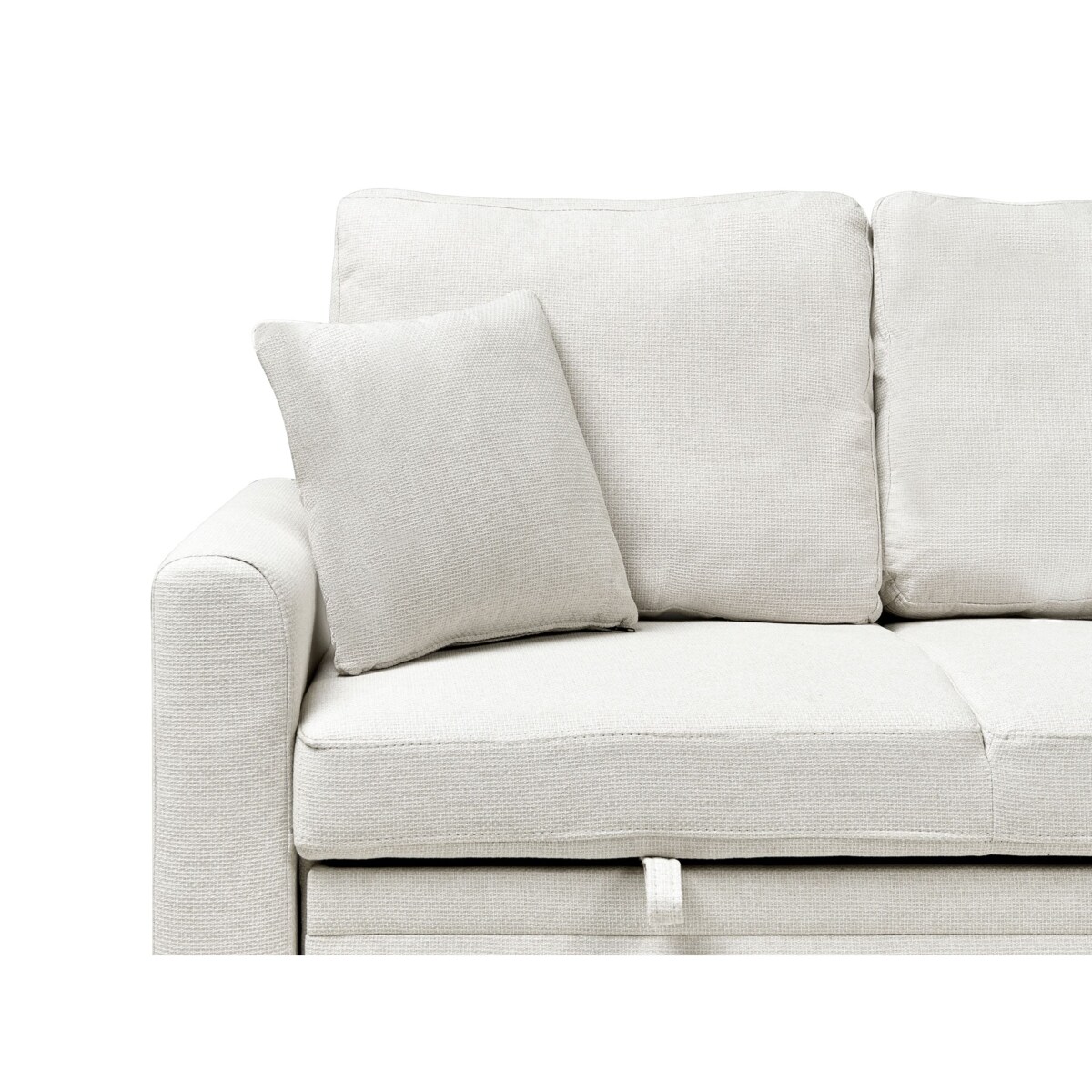 Narożnik rozkładany NASSJO Len syntetyczny Jasnobeżowy dla 3 osób Lewostronny