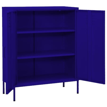 vidaXL Szafka, granatowa, 80x35x101,5 cm, stalowa