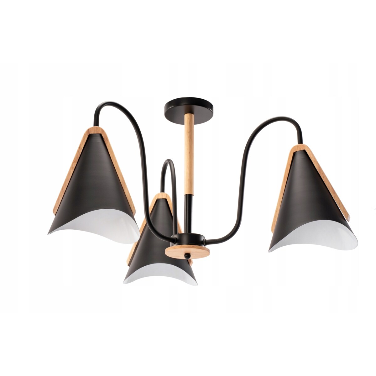 Lampa Sufitowa Skandynawska Czarna 3 Ramiona Metal