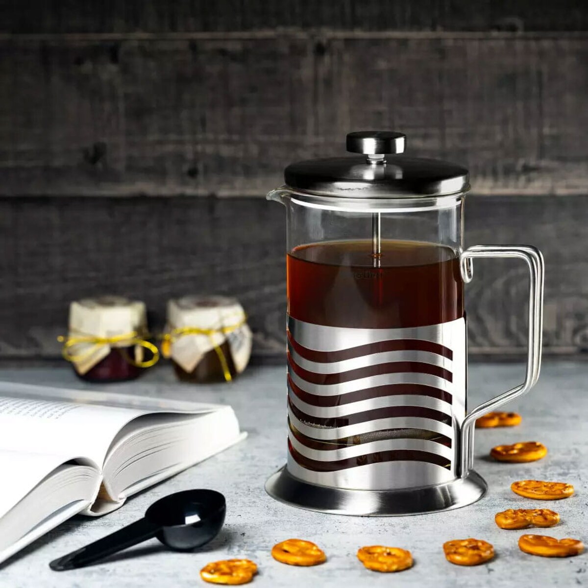 Zaparzacz tłokowy do kawy herbaty french press 600ml KINGHOFF