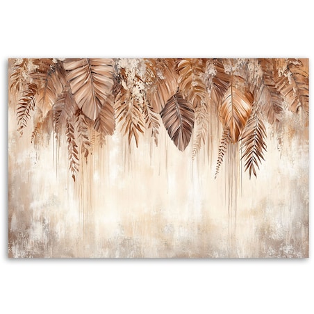 Fototapeta, Wiszące beżowo brązowe liście natura boho 350x245
