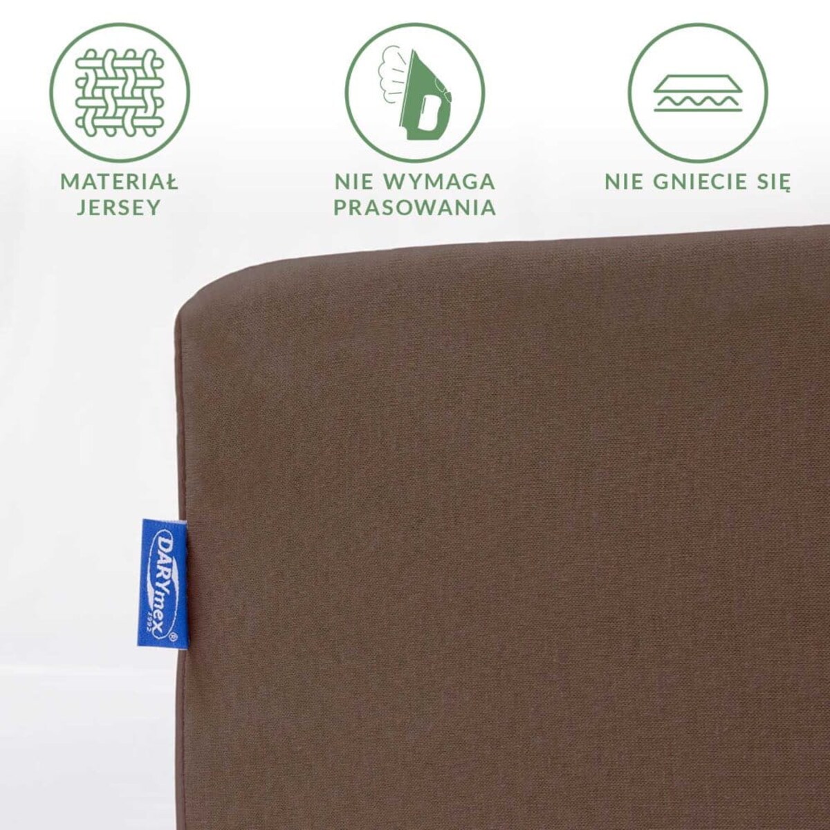 Prześcieradło jersey z gumką 120x200 kolor Czekolada