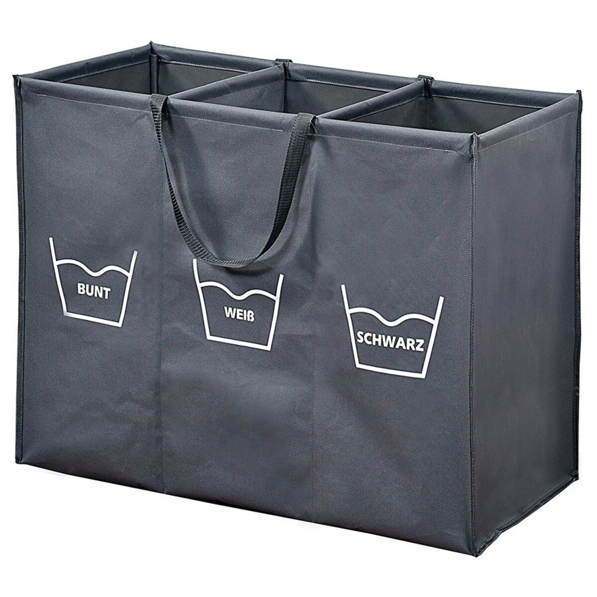 Składany kosz na pranie z przegródkami, duży kosz na pranie, kosz na pranie materiałowy, kosz łazienkowy, KESPER