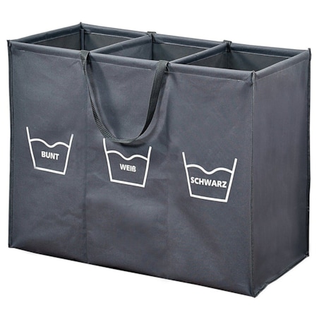 Składany kosz na pranie z przegródkami, duży kosz na pranie, kosz na pranie materiałowy, kosz łazienkowy, KESPER