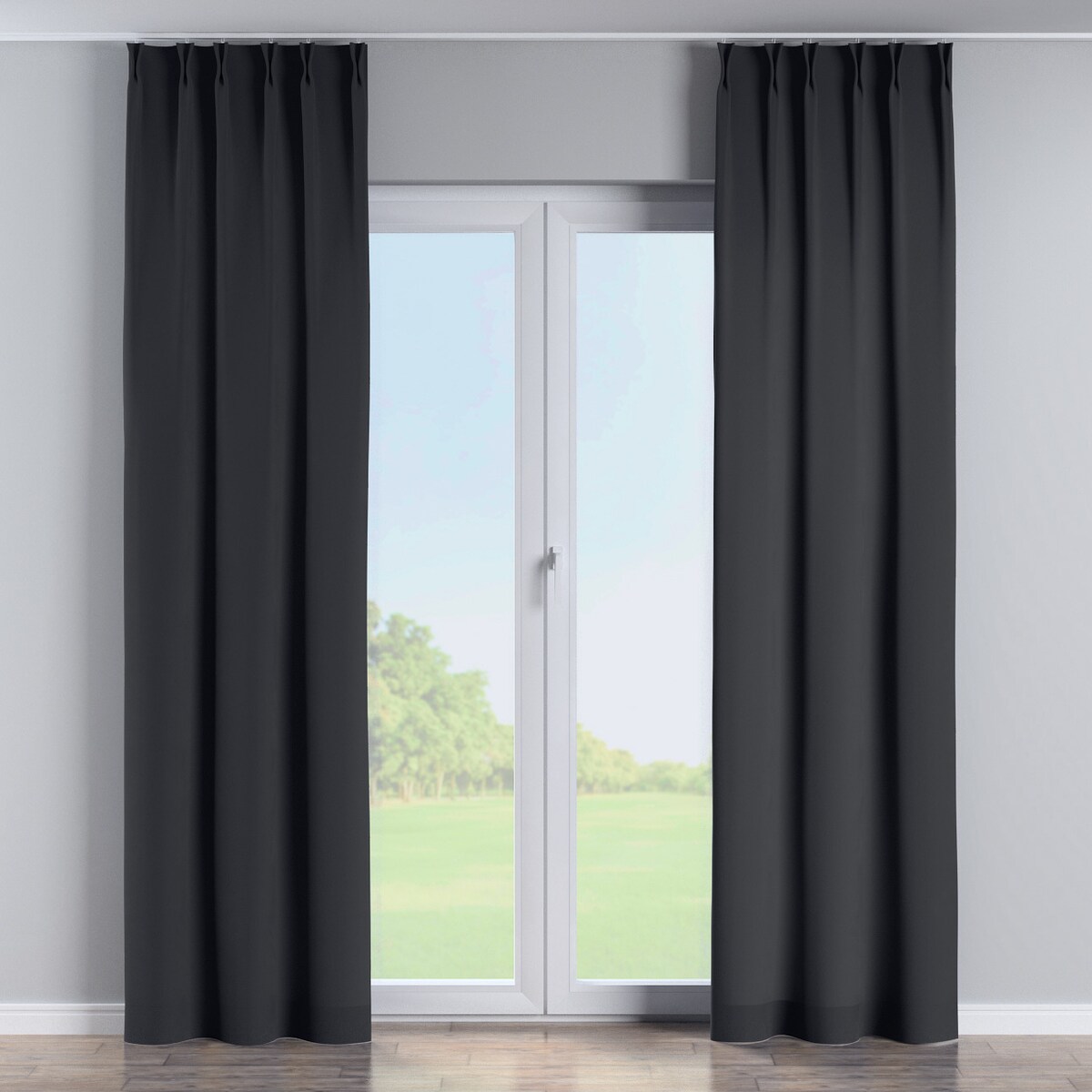 Zasłona na haczykach flex podwójnych 130x245 czarny