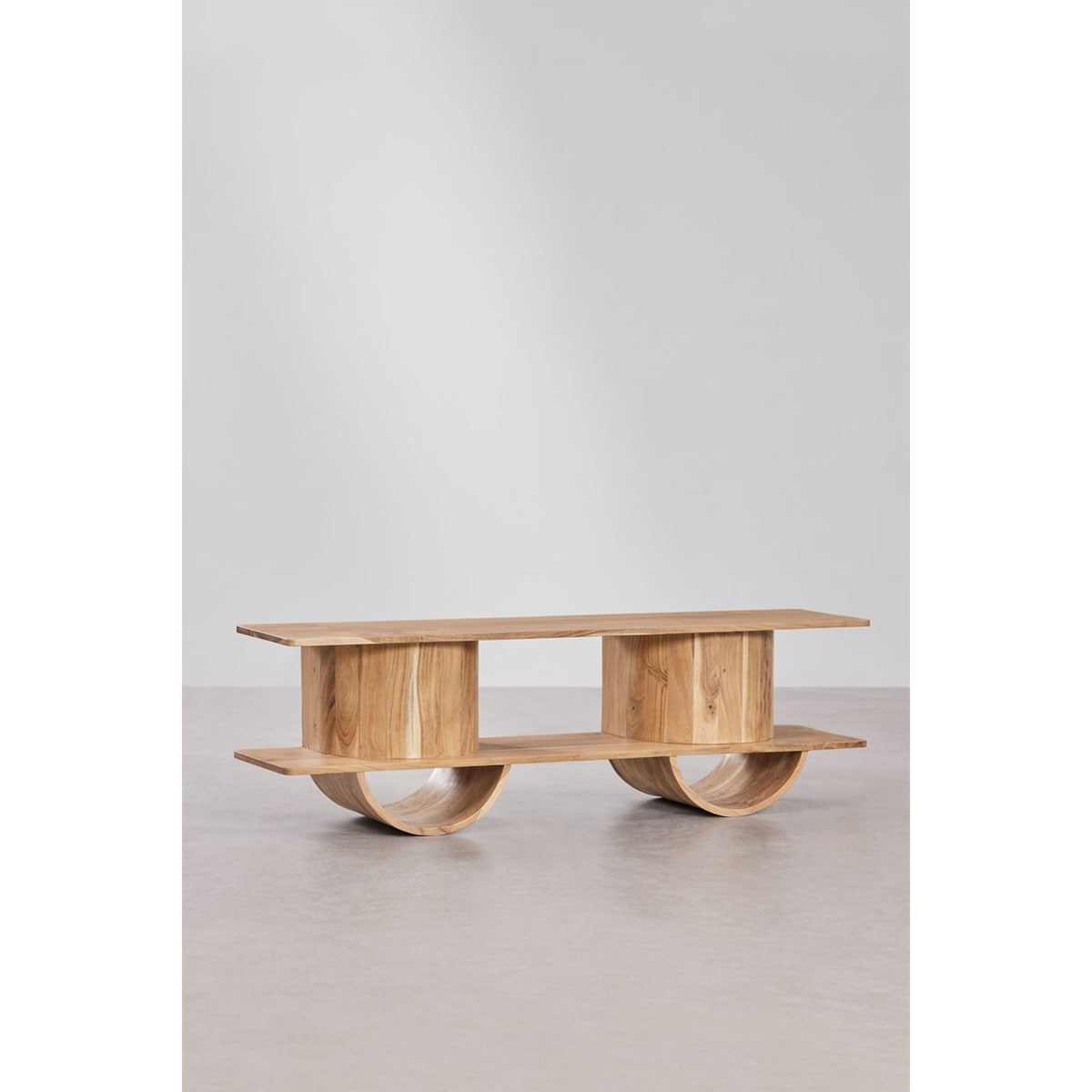 Szafka RTV z drewna akacjowego 150x35 cm Flin