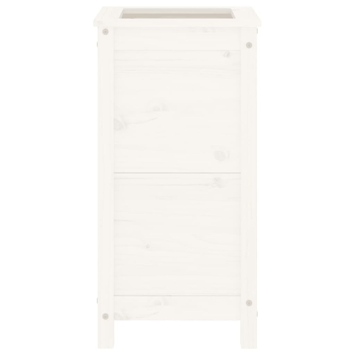 vidaXL Donica ogrodowa, biała, 40x40x78 cm, lite drewno sosnowe