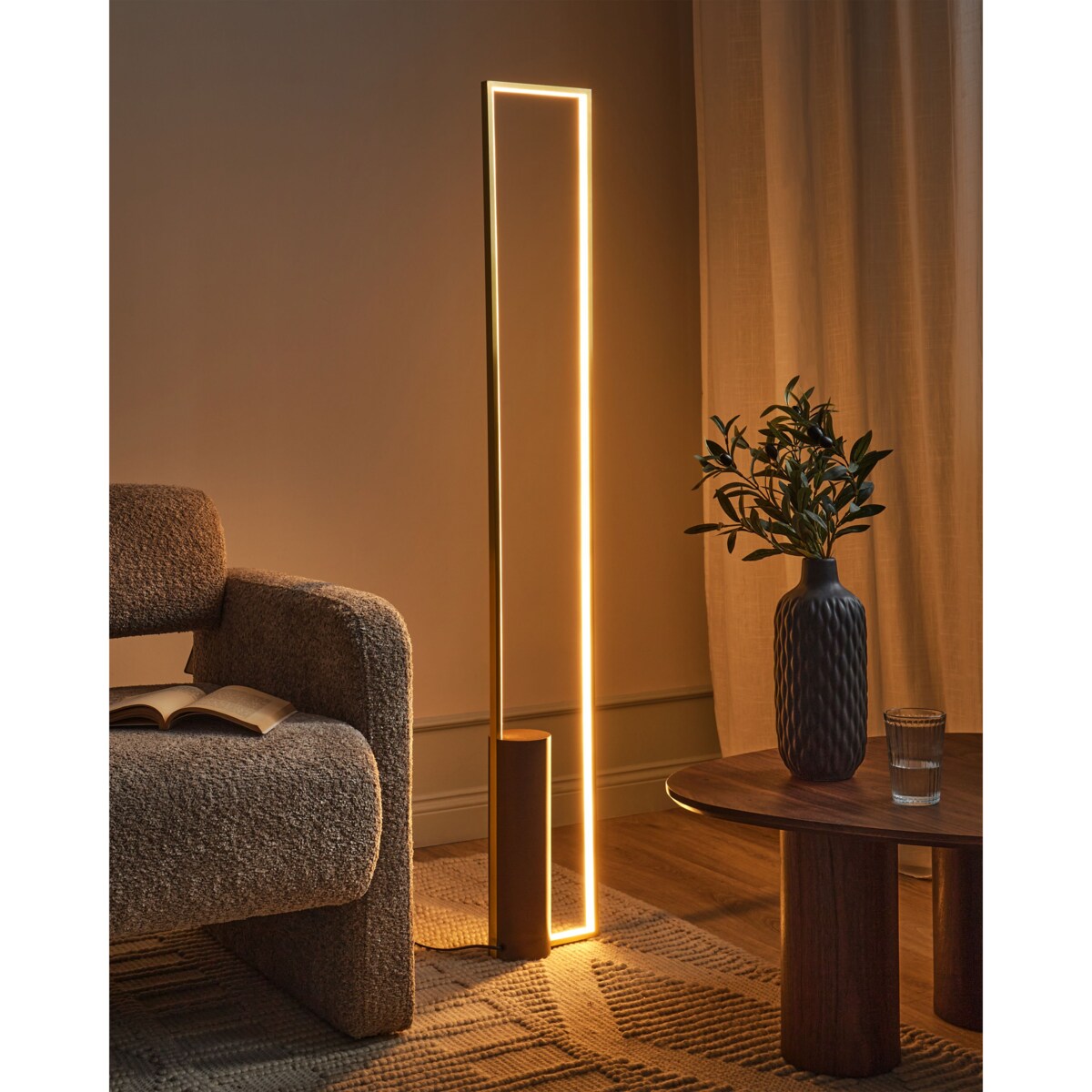 Lampa podłogowa LED PATRICIO Metal Złoty