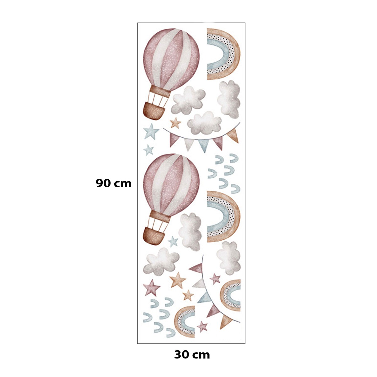 naklejki na ścianę do pokoju dziecka, sipo, balony i tęcza