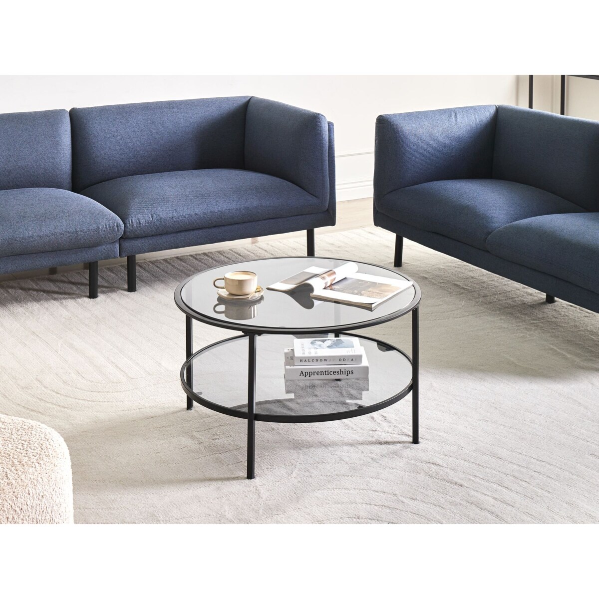 Stolik kawowy TELLAKA Szkło hartowane Czarny