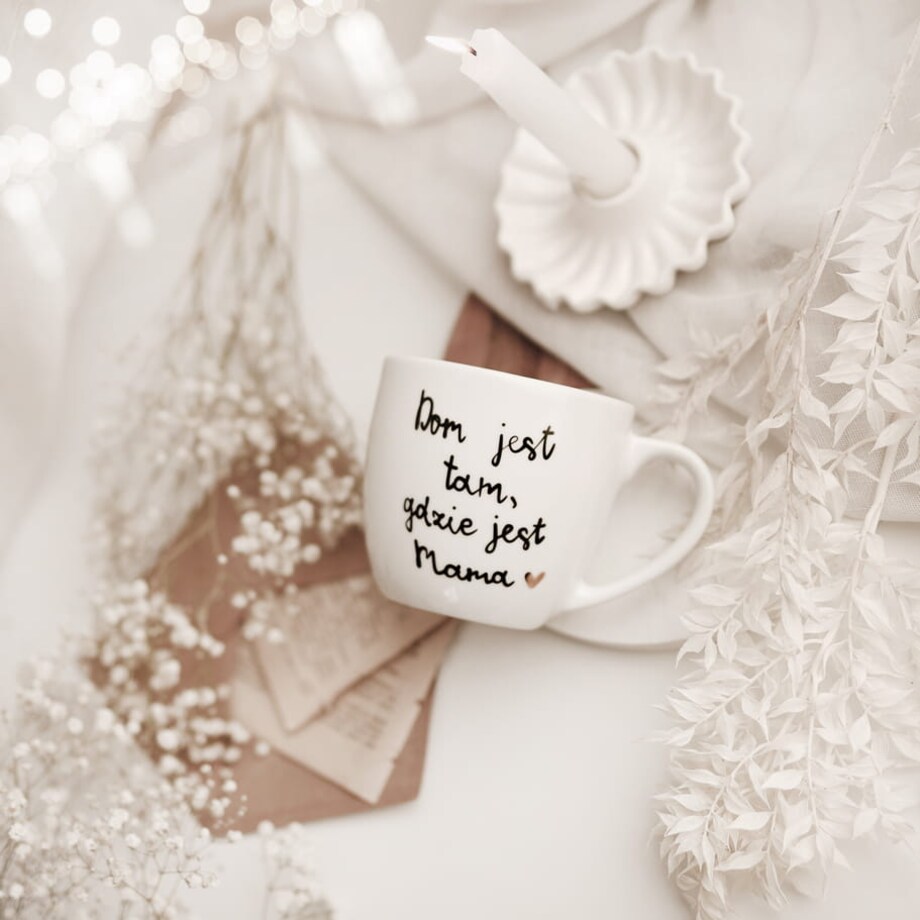 Kubek 300 ml - Dom jest tam, gdzie jest mama ZŁOTE SERCE