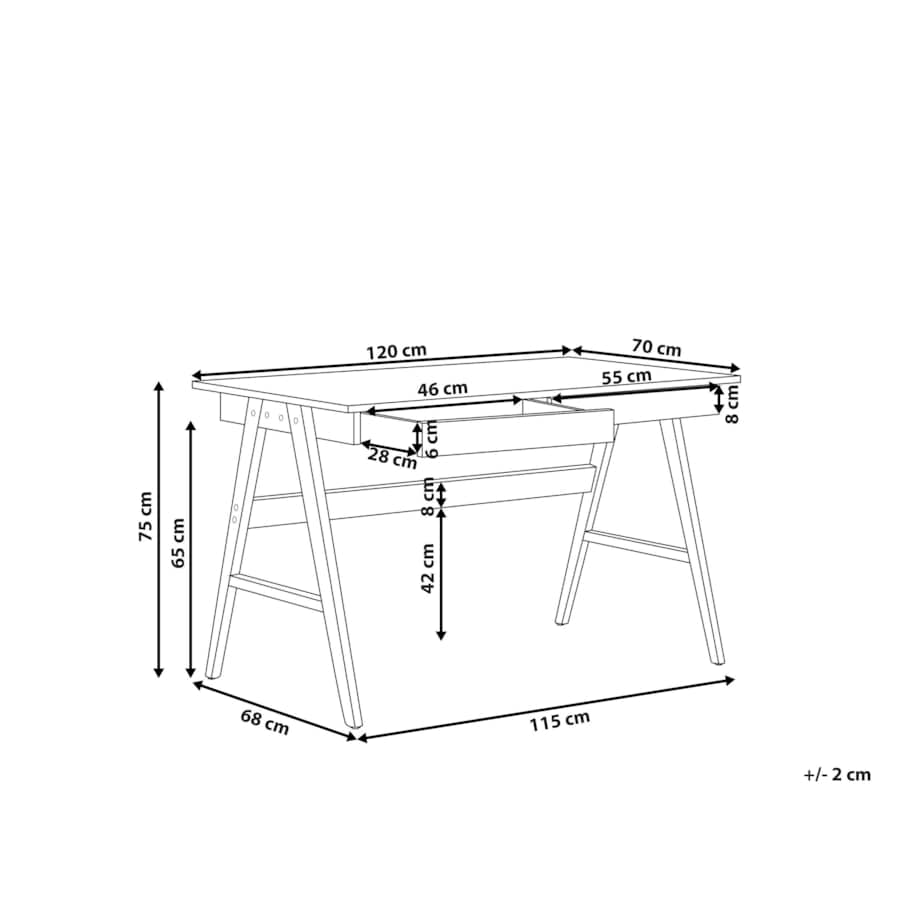 Biurko z szufladami 120 x 70 cm ciemne drewno SHESLAY