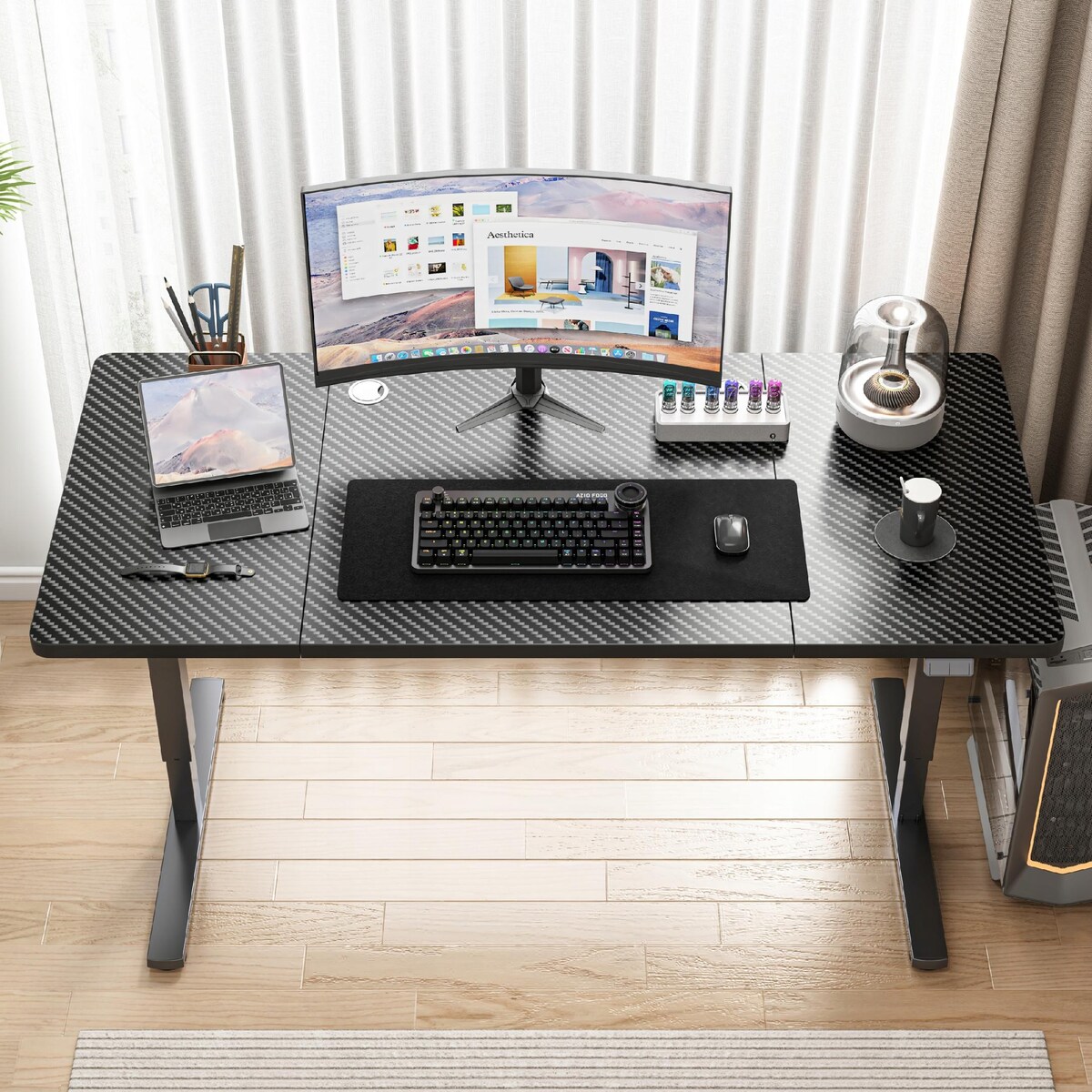 Biurko Elektryczne Podnoszone Czarne 120 cm Regulowane Wysokości 72-118 cm