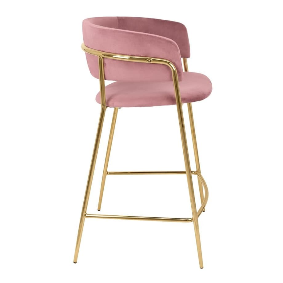 Krzesło Delta 65 KH1301100123 z welurowym siedziskiem różowe