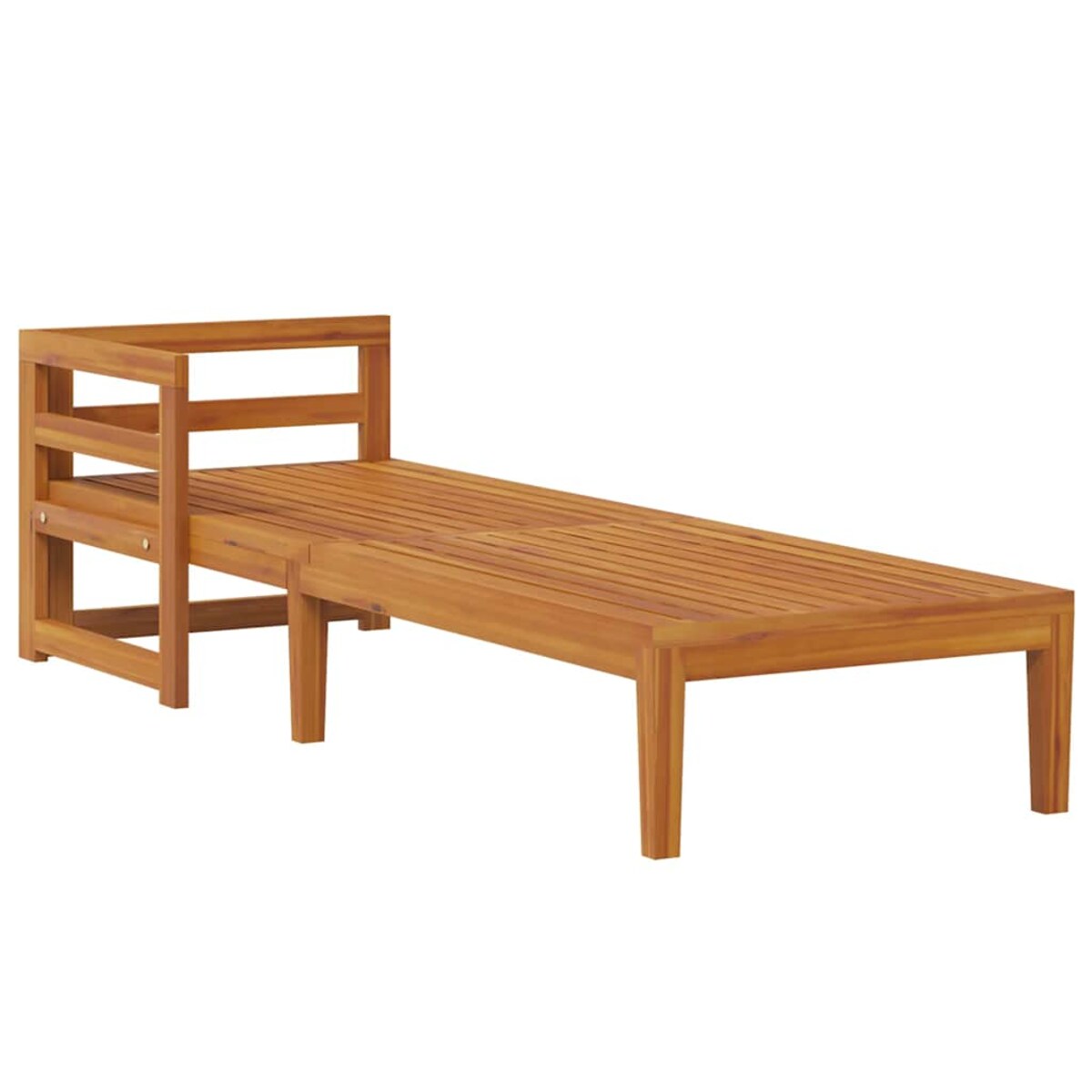 vidaXL Leżak z podłokietnikiem, ciemnoszary, lite drewno akacjowe