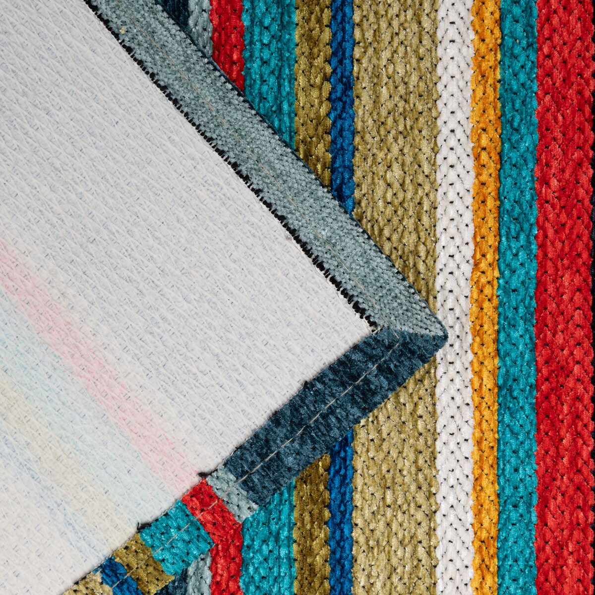 Dywan Laos Chenille 65x160 cm paski multikolor