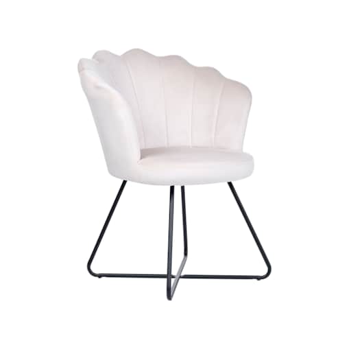 Fotel welurowy beżowy LOVELOCK