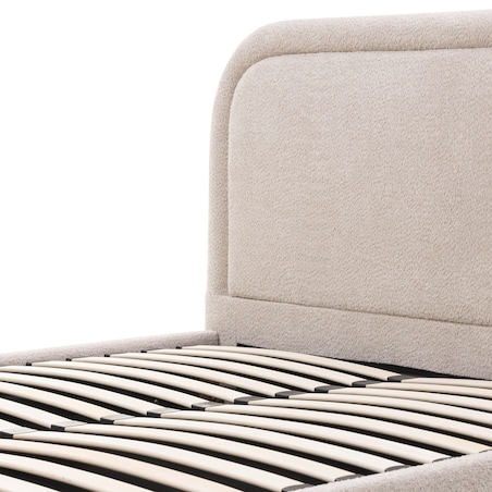 Łóżko 160x200 cm ze stelażem i pojemnikiem bouclé Ostuni