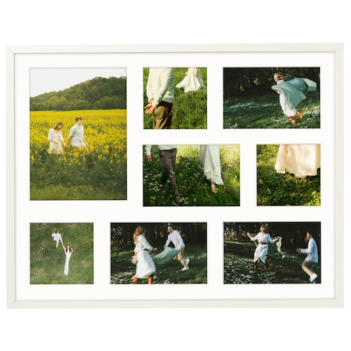 Ramka na zdjęcia 3x 10x10 4x 10x15 1x 15x21 biała galeria na 8 zdjęć ramka 40x50 cm FRAMAI