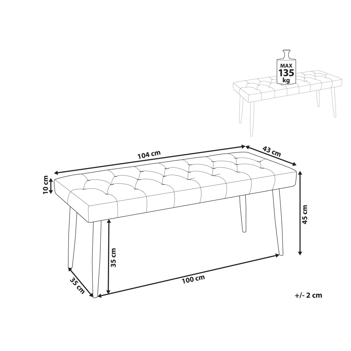 Ławka do sypialni beżowa ESSONNE