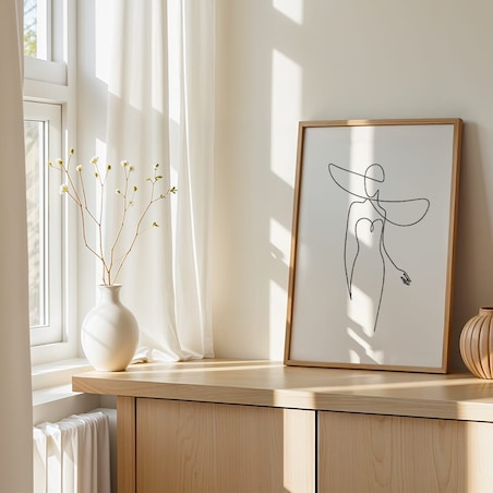 plakat line art woman in dress 4 21x30 cm