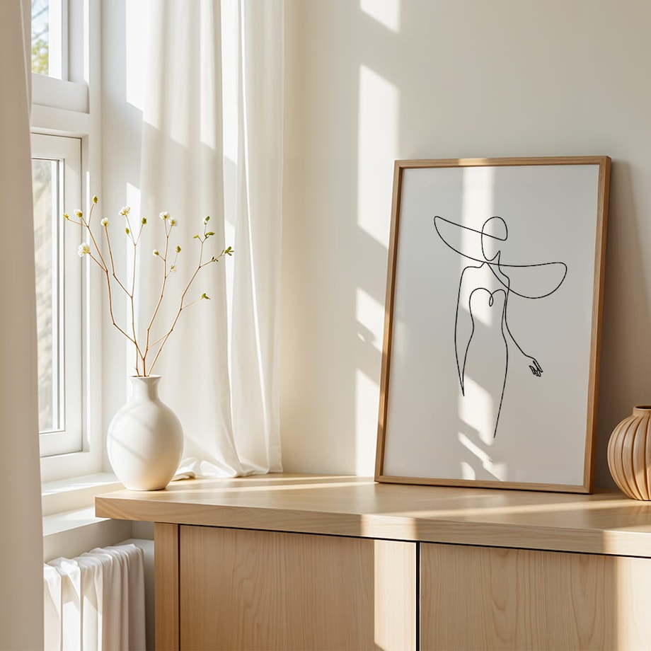 plakat line art woman in dress 4 21x30 cm