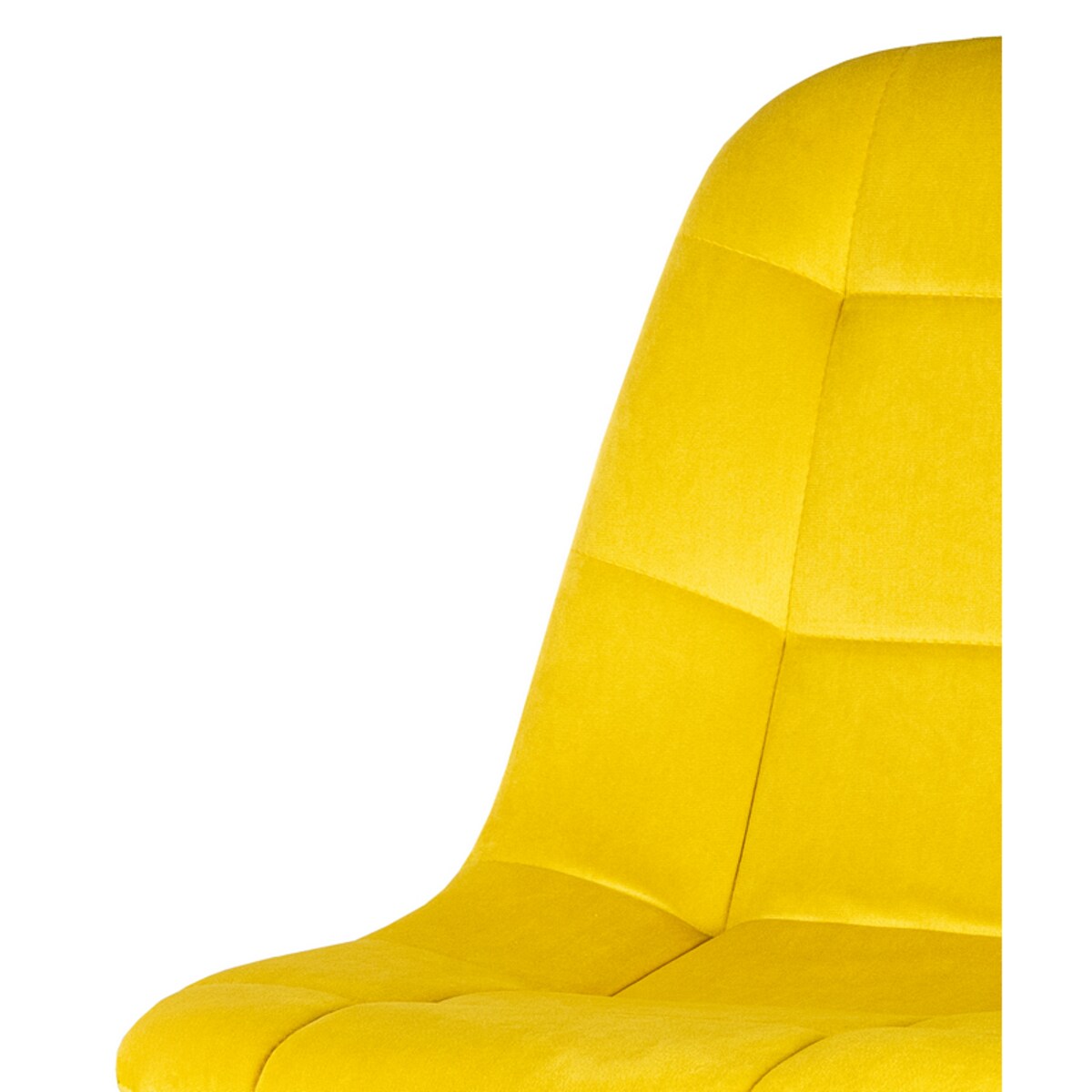 Krzesło tapicerowane welurowe skandynawskie żółte nowoczesne
