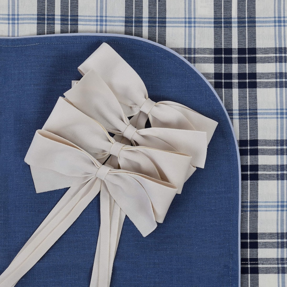 Aksamitne kokardki Alabaster Bows - 4 sztuki