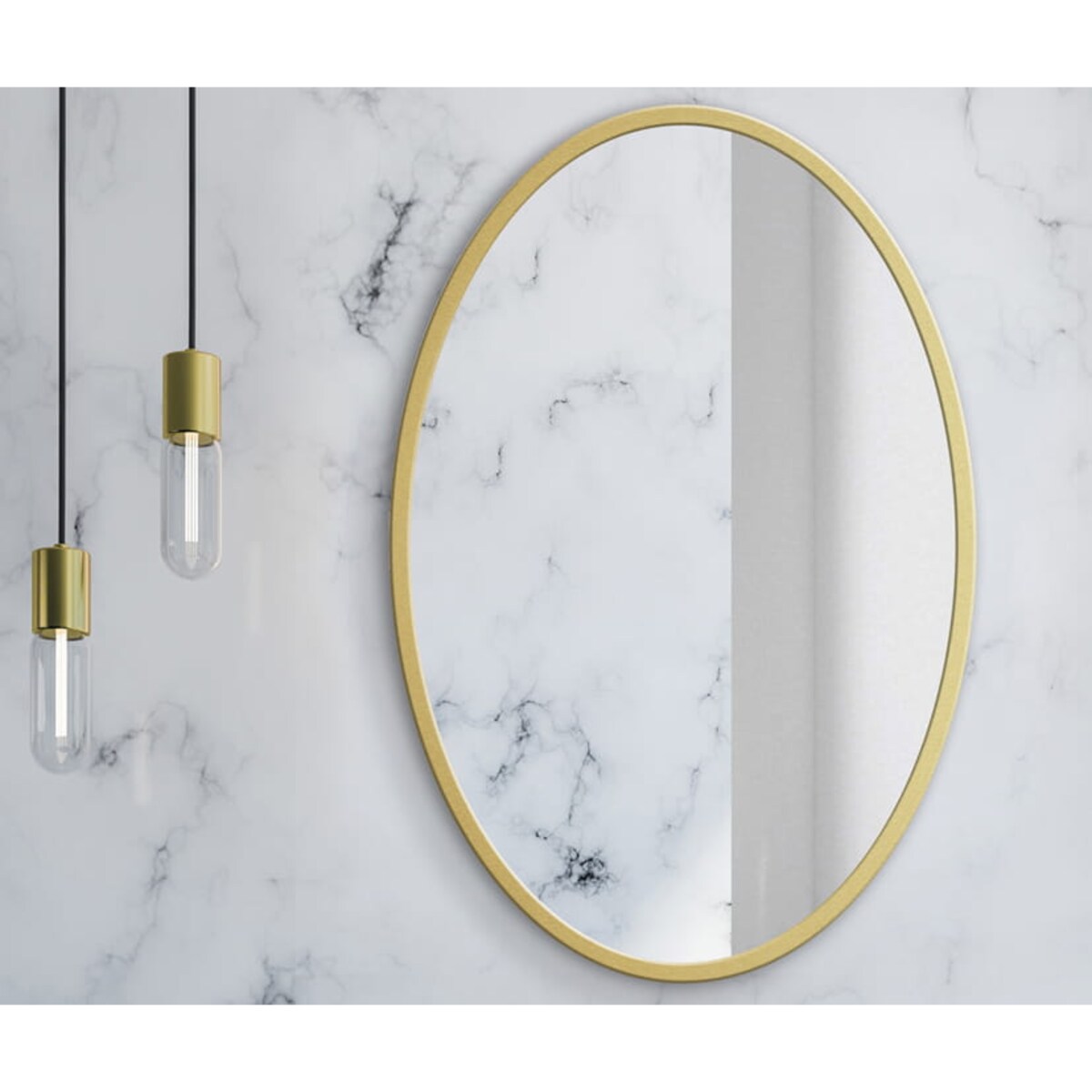 Lustro 80 Cm Złota Rama