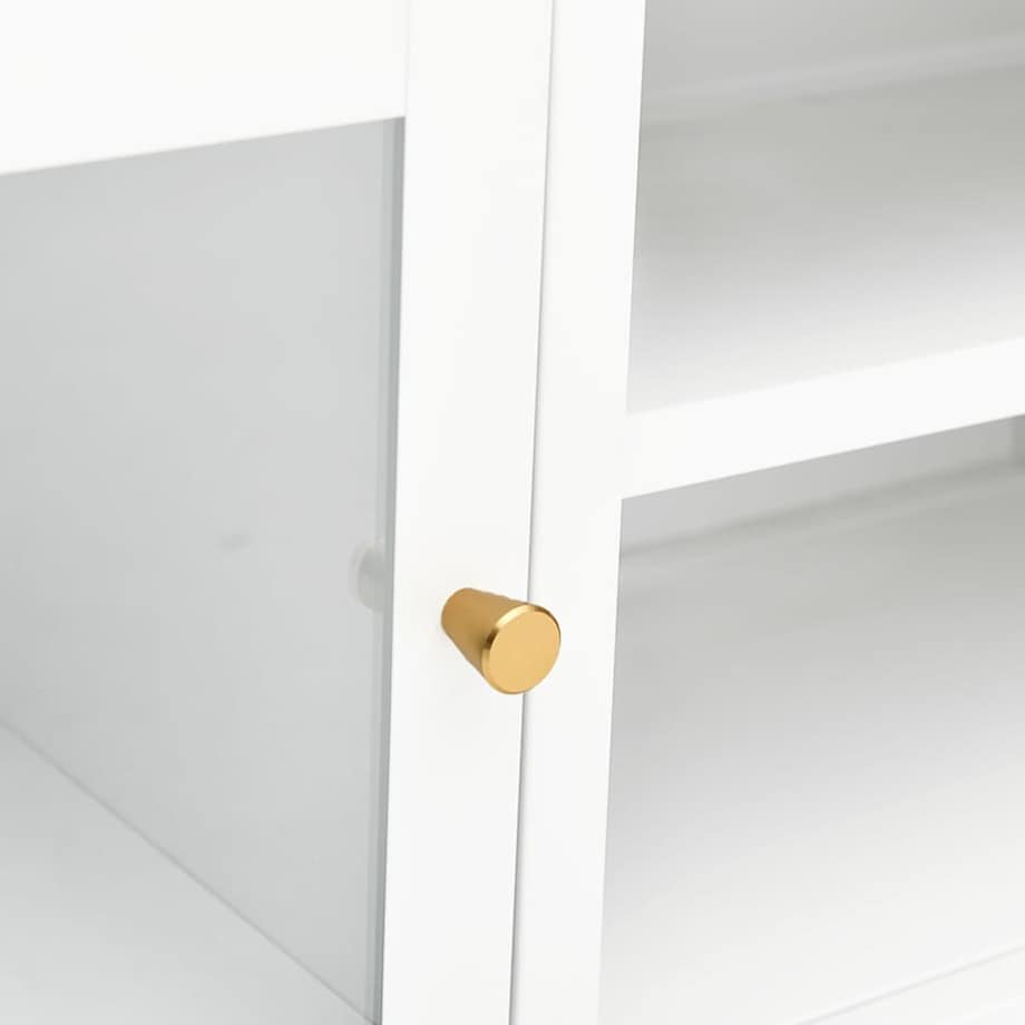 vidaXL Szafka pod telewizor, biała, 90x30x44 cm, stal i szkło