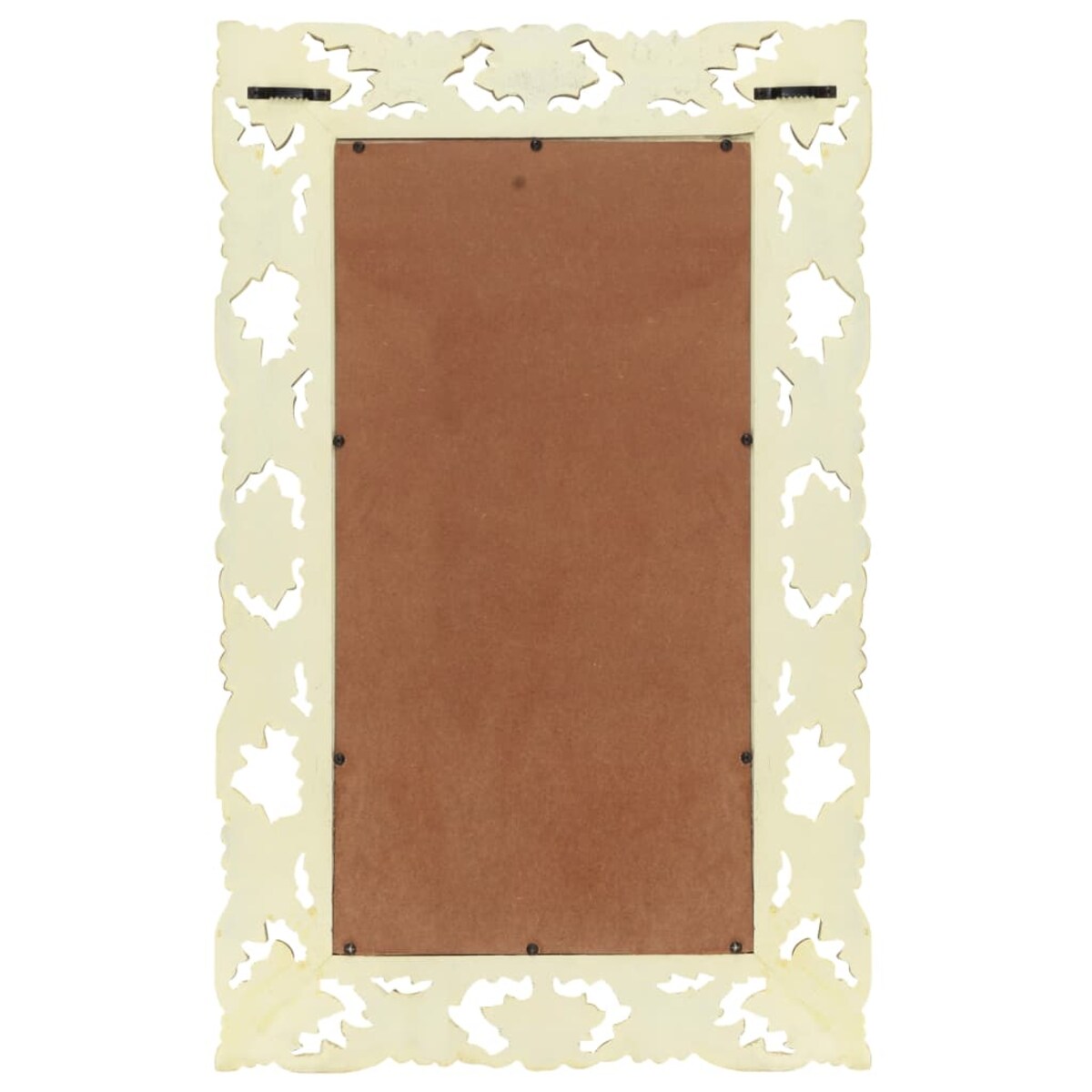 vidaXL Lustro w ręcznie rzeźbionej, białej ramie, 80x50 cm, mango