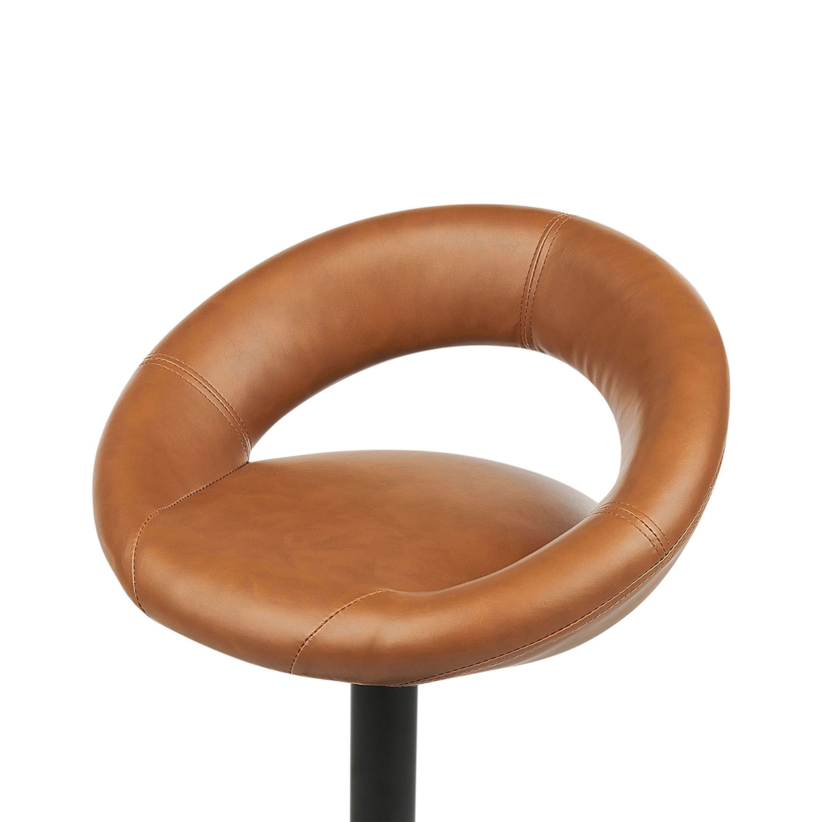 Zestaw 2 krzeseł barowych PEORIA Ekoskóra Obrotowy Złoty brąz