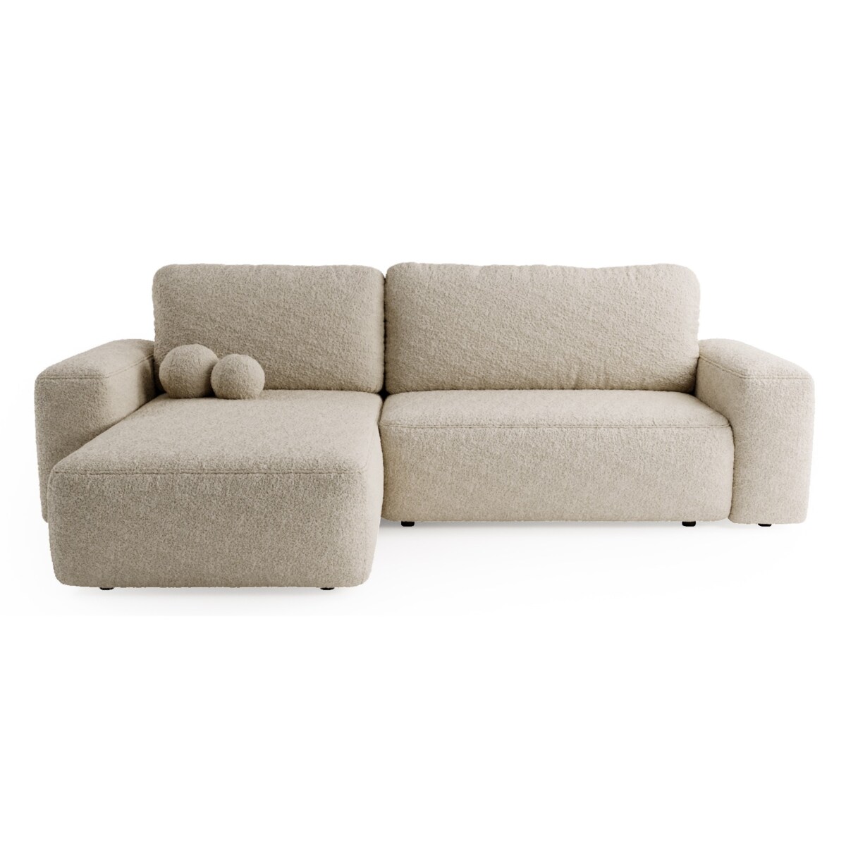 Narożnik Lewy ILO z funkcją spania i pojemnikiem na pościel, jasno-bezowy